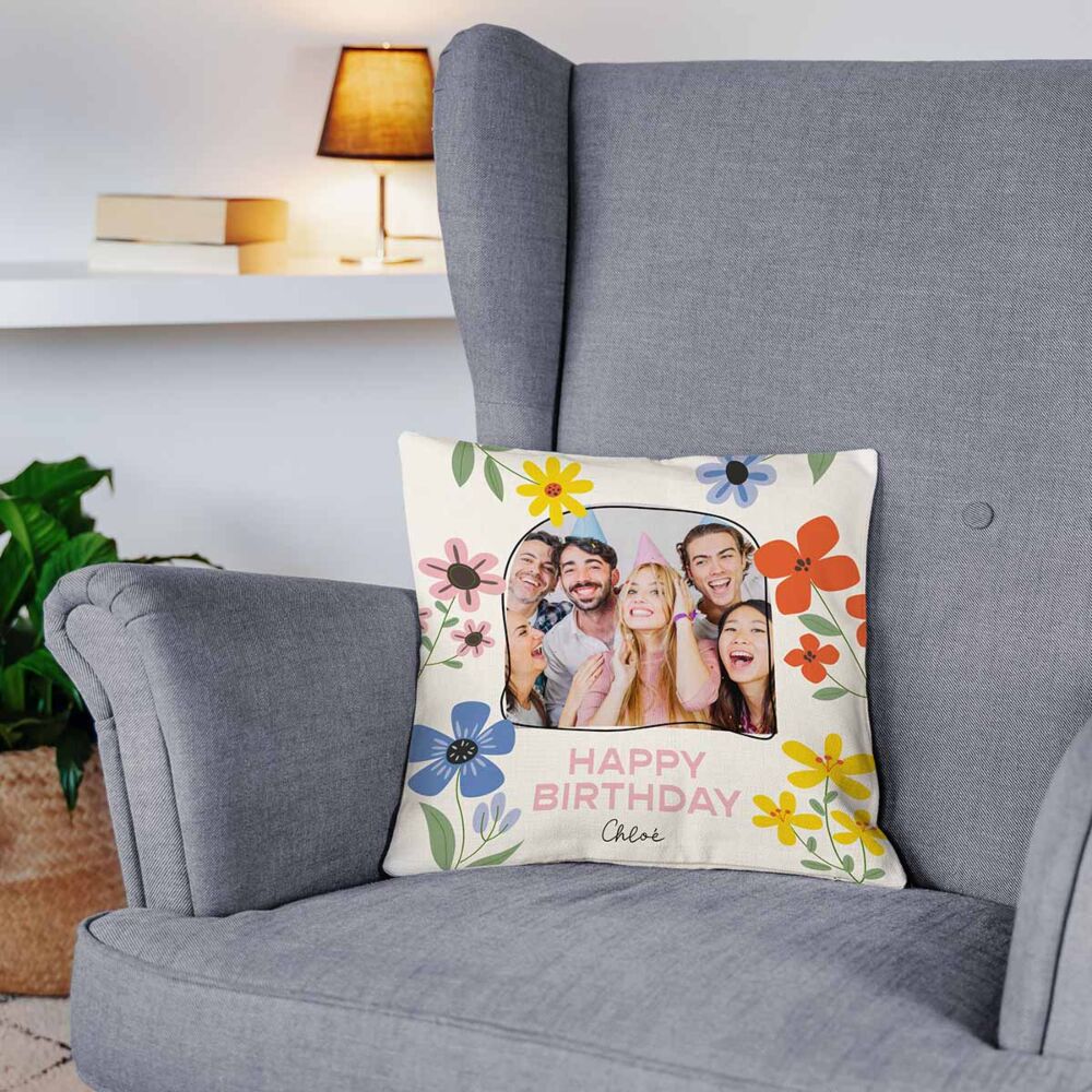 Housse de coussin personnalisée avec photo et texte