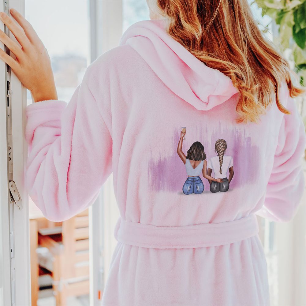 Peignoir personnalisé Amies avec texte - Illustration