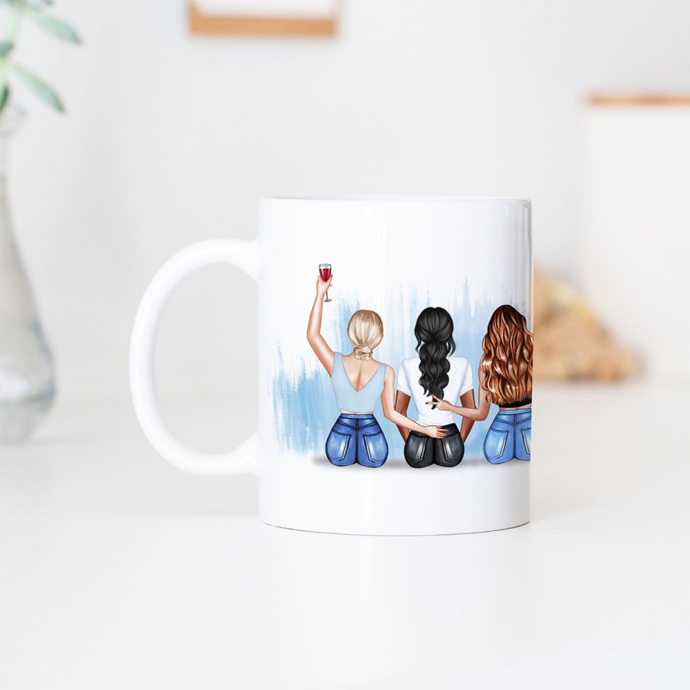Mug personnalisé Amies avec texte - Illustration