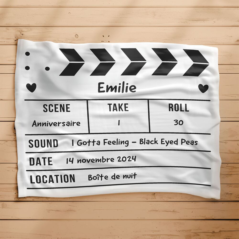 Couverture personnalisée Clap cinéma