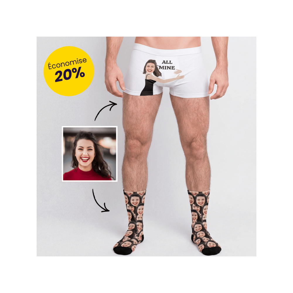 Geschenkset Socken und Boxershorts mit Gesicht