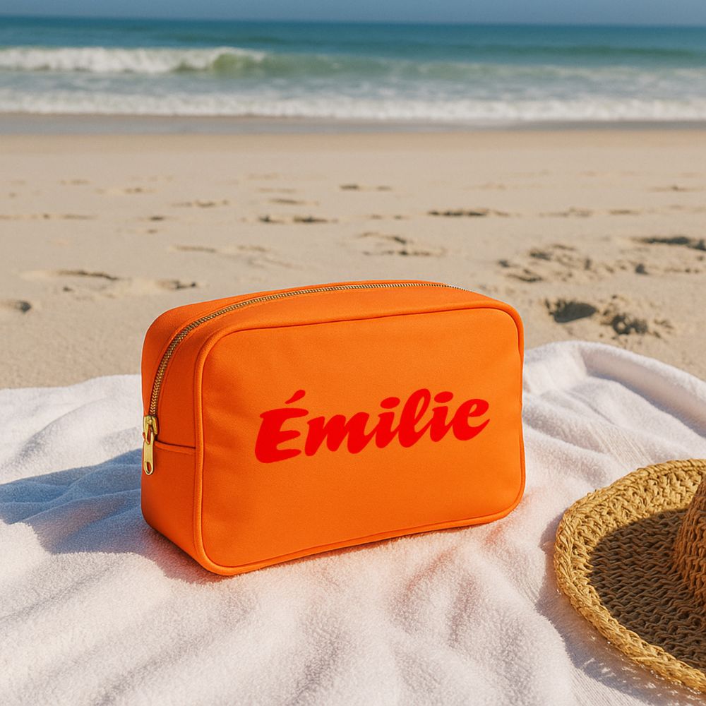 Trousse de voyage personnalisée avec texte