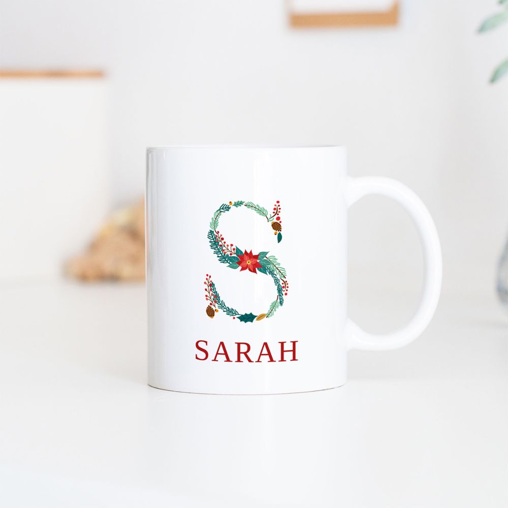 Mug personnalisé avec monogramme hivernal