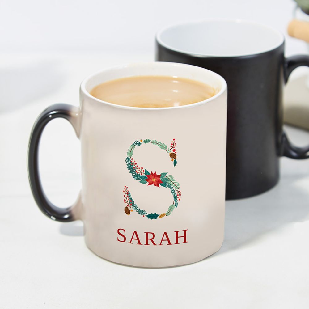 Mug personnalisé avec monogramme hivernal