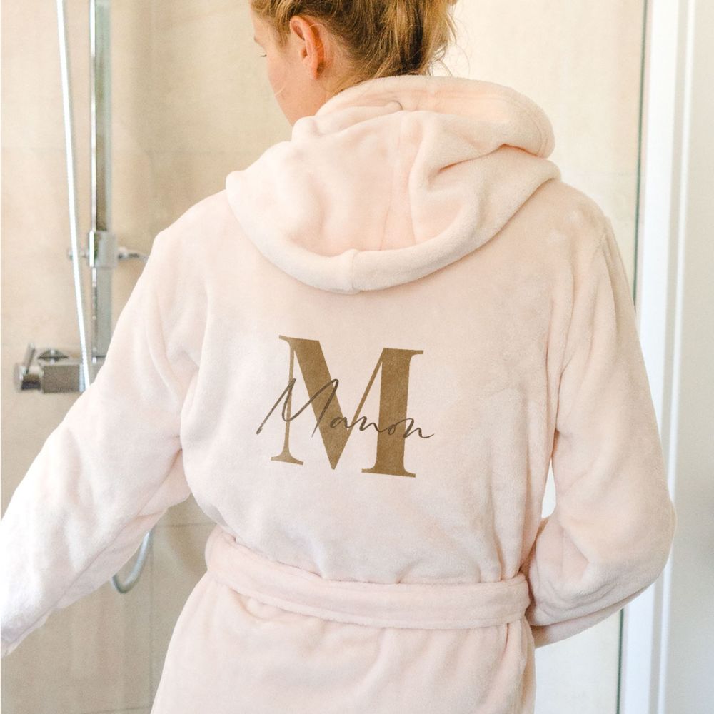 Peignoir personnalisé avec monogramme et nom