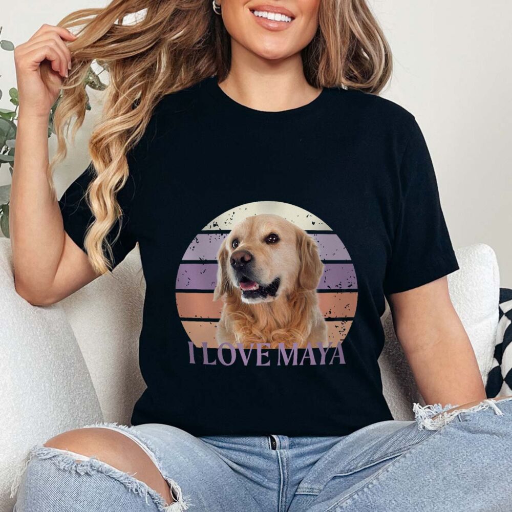 T-shirt personnalisé rétro avec animal de compagnie