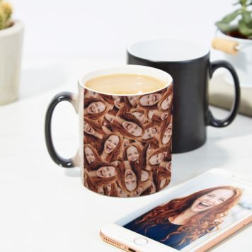 Tasse thermosensible personnalisée avec visage