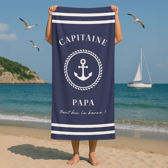 Serviette personnalisée Maritime avec texte