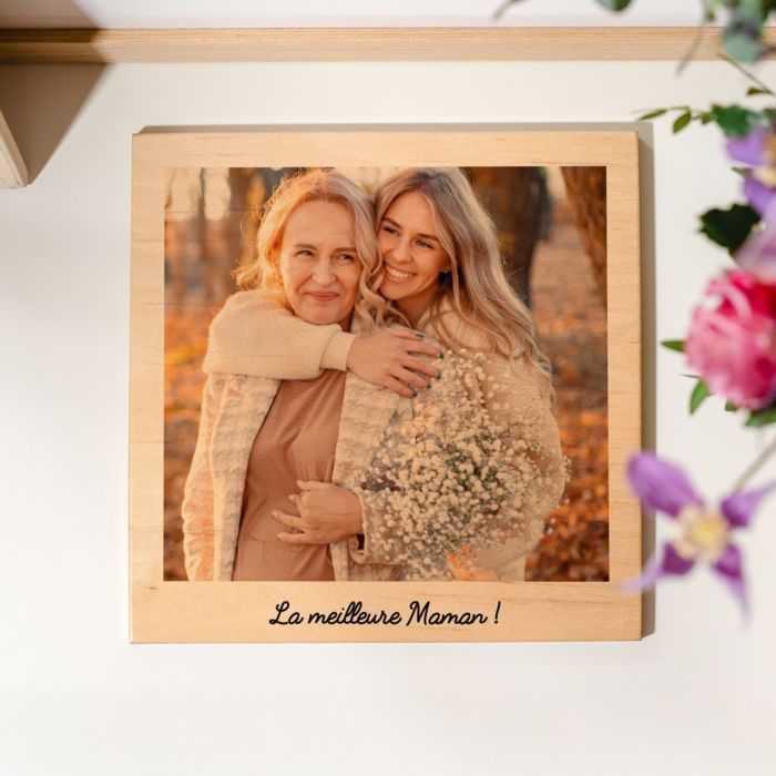Photo sur bois personnalisée - Design Polaroid