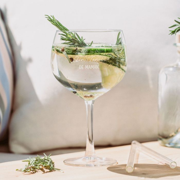 Verre à gin personnalisé avec texte
