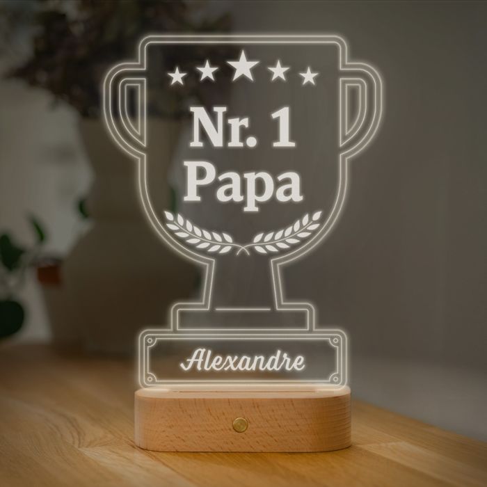 Lampe LED personnalisée Trophée avec texte