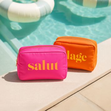 Trousse de voyage personnalisée avec texte